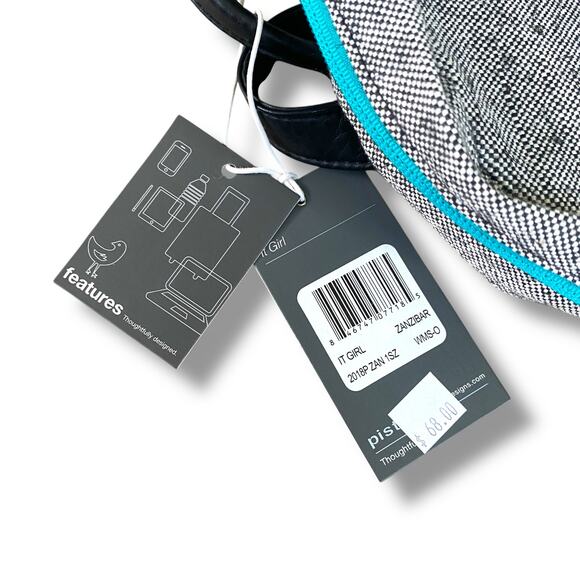 Pistil It Girl Backpack Multi Color Textured Canvas Faux Leather Book Bag - Picture 15 of 15